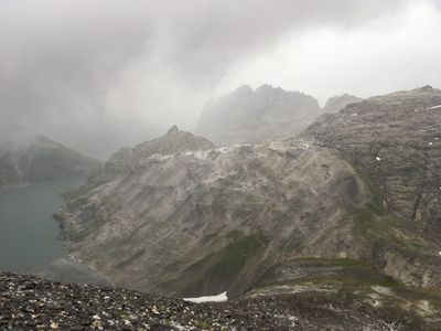 Caught in a hailstorm 200 meters from the peak