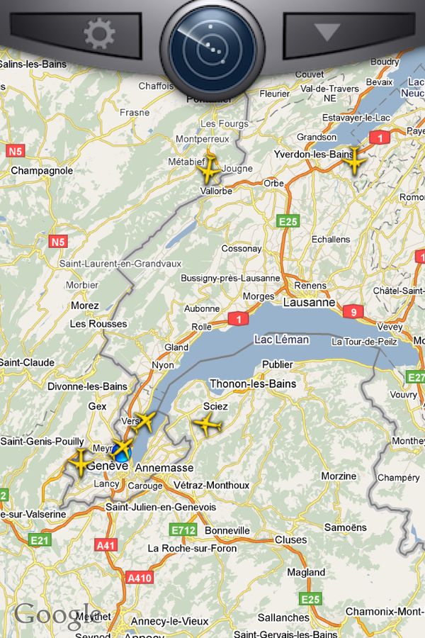 Planes approaching Geneva airport